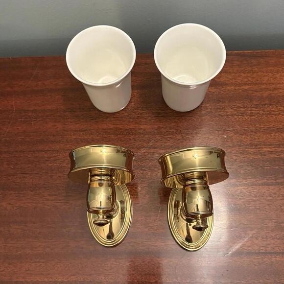 Ralph Lauren Home Brass Wall‎ Mounted Cup Holders Engraved RALPH LAUREN - Picture 1 of 15